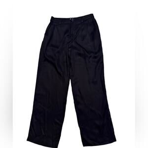 The Loft High Rise Wide Leg Black Trousers size 8 NWT